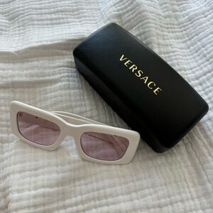 Versace Rectangle in White Sunglasses